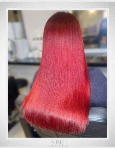 Striking red hair transformation at Alpha Hair Studio in Cork City