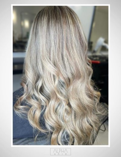 Beautiful roots and highlights with copper lowlights at Alpha Hair Studio in Cork City