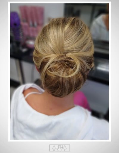 Elegant upstyle created by the talented stylists at Alpha Hair Studio in Cork City