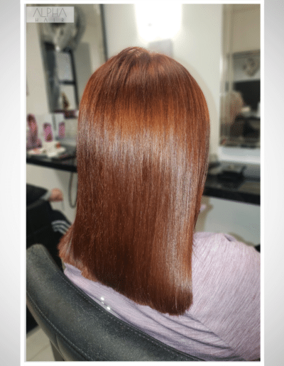 Stunning copper hair transformation at Alpha Hair Studio in Cork City